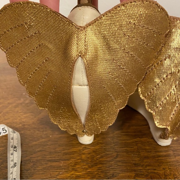 MISS L-FIRE CREAM GOLD ANGEL WINGS PLATFORM PUMP RETRO STYLE WEDGE HEELS - Picture 9 of 16